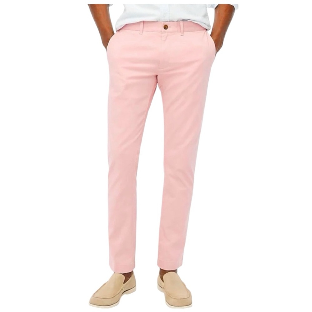 J Crew slim Fit Flex Chino Pant pink 35 x 32 99% cotton NEW NWT